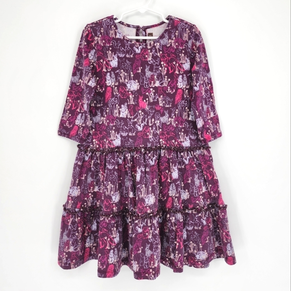Tea Long Sleeve Dress Woodland Creatures Girl's 6